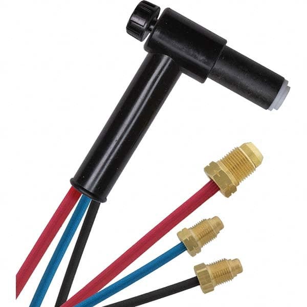 PRO-SOURCE - 250 Amp 12-1/2' Rubber Outfit 22B Water Cooled TIG Welding Torch Kit - Exact Tool & Supply