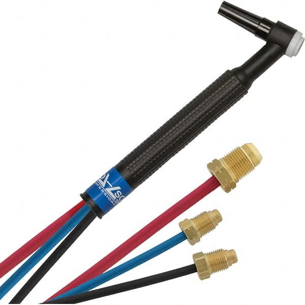 PRO-SOURCE - 250 Amp 12-1/2' Rubber Outfit 20F Water Cooled TIG Welding Torch Kit - Exact Tool & Supply