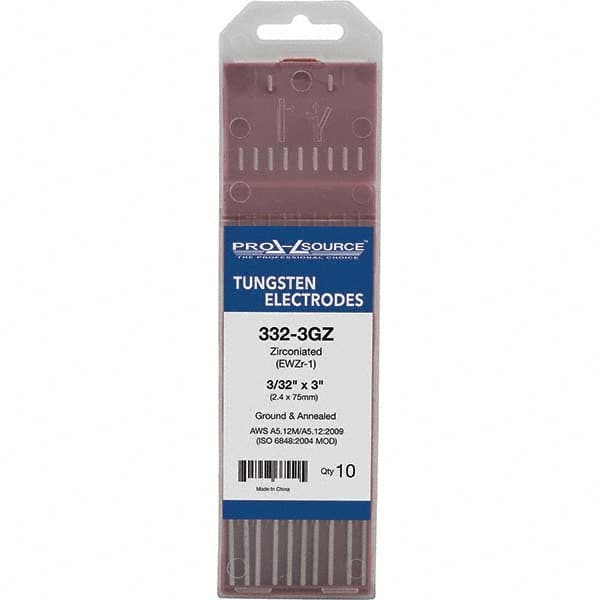 PRO-SOURCE - Tungsten Electrodes Type: Zirconiated Diameter (Inch): 3/32 - Exact Tool & Supply