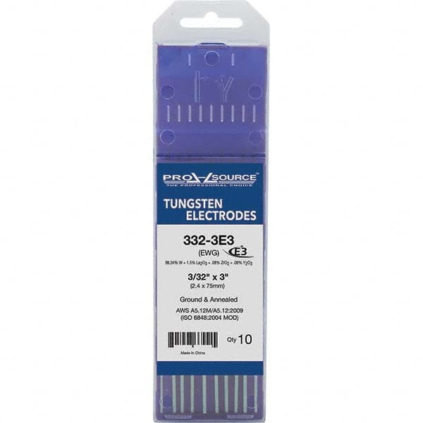 PRO-SOURCE - Tungsten Electrodes Type: E3 Diameter (Inch): 3/32 - Exact Tool & Supply