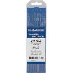 PRO-SOURCE - Tungsten Electrodes Type: 2% Lanthanated Diameter (Inch): 0.040 - Exact Tool & Supply