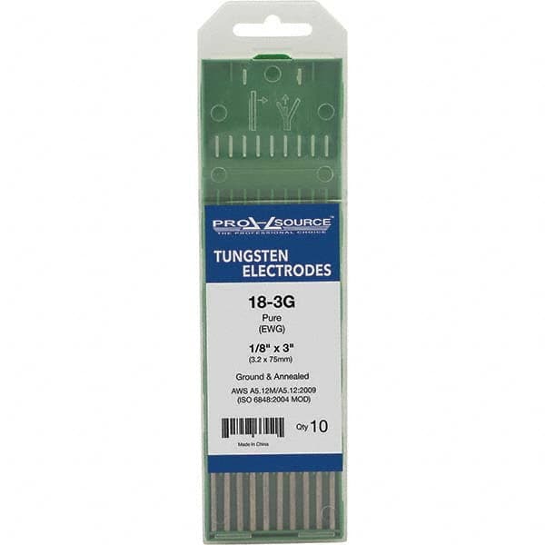 PRO-SOURCE - Tungsten Electrodes Type: Pure Diameter (Inch): 1/8 - Exact Tool & Supply