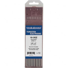 PRO-SOURCE - Tungsten Electrodes Type: Zirconiated Diameter (Inch): 1/8 - Exact Tool & Supply