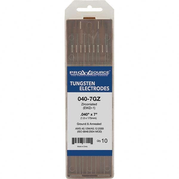 PRO-SOURCE - Tungsten Electrodes Type: Zirconiated Diameter (Inch): 0.040 - Exact Tool & Supply