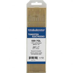 PRO-SOURCE - Tungsten Electrodes Type: 1.5% Lanthanated Diameter (Inch): 0.020 - Exact Tool & Supply