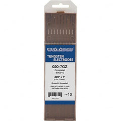 PRO-SOURCE - Tungsten Electrodes Type: Zirconiated Diameter (Inch): 0.020 - Exact Tool & Supply