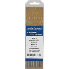 PRO-SOURCE - Tungsten Electrodes Type: 1.5% Lanthanated Diameter (Inch): 1/8 - Exact Tool & Supply