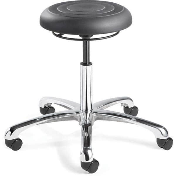 Bevco - Swivel & Adjustable Stools Type: Adjustable Backless Stool Base Type: Polished Aluminum Base - Exact Tool & Supply