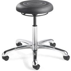 Bevco - Swivel & Adjustable Stools Type: Adjustable Backless Stool Base Type: Polished Aluminum Base - Exact Tool & Supply