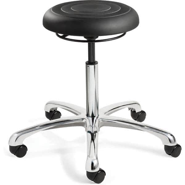 Bevco - Swivel & Adjustable Stools Type: Adjustable Backless Stool Base Type: Polished Aluminum Base - Exact Tool & Supply