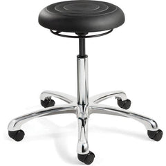 Bevco - Swivel & Adjustable Stools Type: Adjustable Backless Stool Base Type: Polished Aluminum Base - Exact Tool & Supply