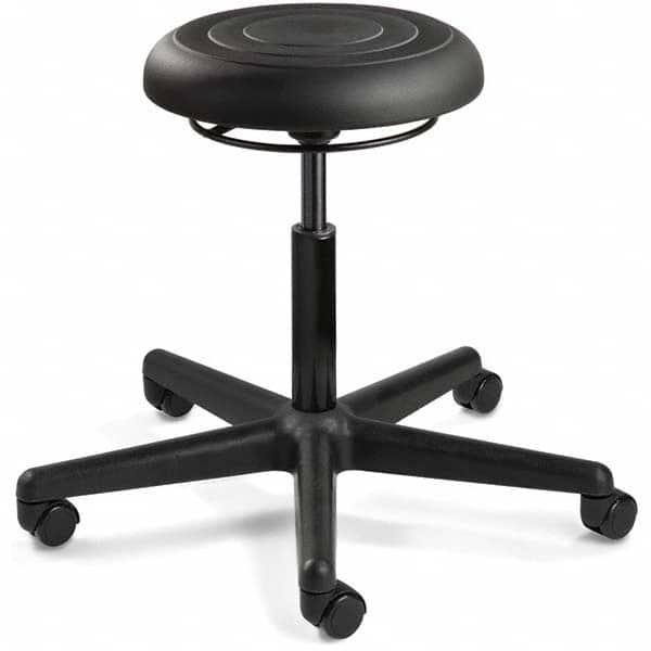 Bevco - Swivel & Adjustable Stools Type: Adjustable Backless Stool Base Type: Black Nylon Base - Exact Tool & Supply
