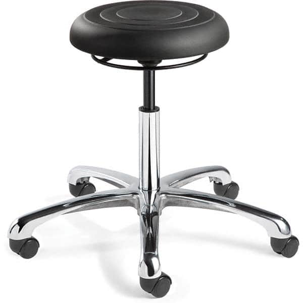 Bevco - Swivel & Adjustable Stools Type: Adjustable Backless Stool Base Type: Polished Aluminum Base - Exact Tool & Supply