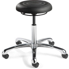 Bevco - Swivel & Adjustable Stools Type: Adjustable Backless Stool Base Type: Polished Aluminum Base - Exact Tool & Supply