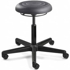 Bevco - Swivel & Adjustable Stools Type: Adjustable Backless Stool Base Type: Black Nylon Base - Exact Tool & Supply