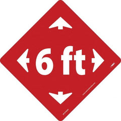 NMC - "6 ft" Adhesive-Backed Floor Sign - Exact Tool & Supply