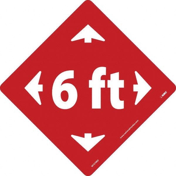 NMC - "6 ft" Adhesive-Backed Floor Sign - Exact Tool & Supply