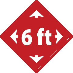 NMC - "6 ft" Adhesive-Backed Floor Sign - Exact Tool & Supply