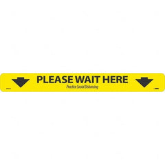 NMC - "Please Wait Here" Adhesive-Backed Floor Sign - Exact Tool & Supply