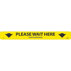NMC - "Please Wait Here" Adhesive-Backed Floor Sign - Exact Tool & Supply