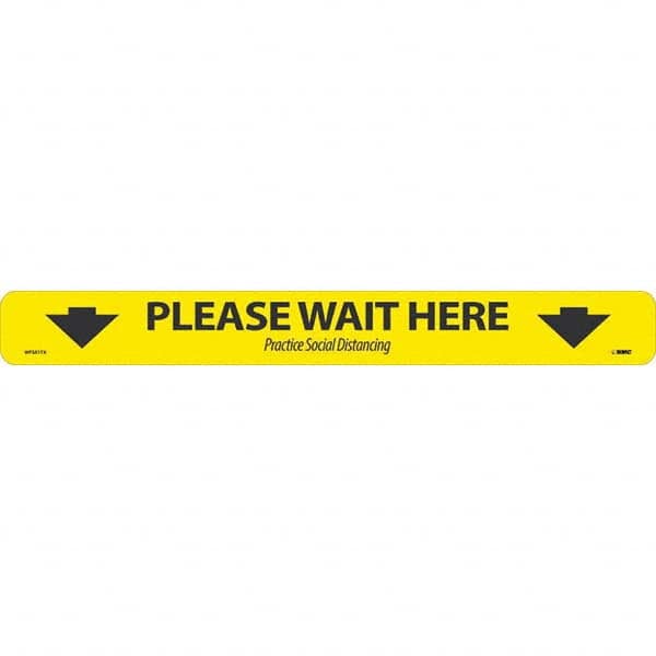 NMC - "Please Wait Here" Adhesive-Backed Floor Sign - Exact Tool & Supply