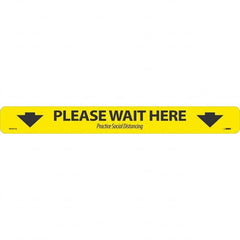 NMC - "Please Wait Here" Adhesive-Backed Floor Sign - Exact Tool & Supply