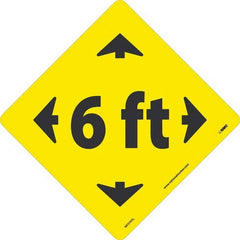 NMC - "6 ft" Adhesive-Backed Floor Sign - Exact Tool & Supply
