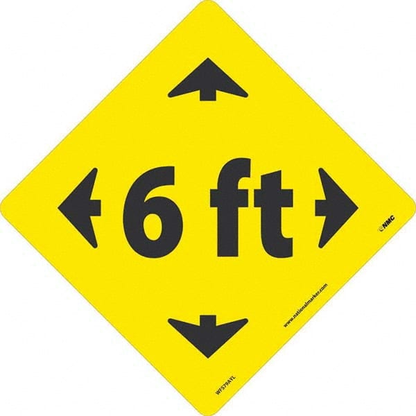 NMC - "6 ft" Adhesive-Backed Floor Sign - Exact Tool & Supply