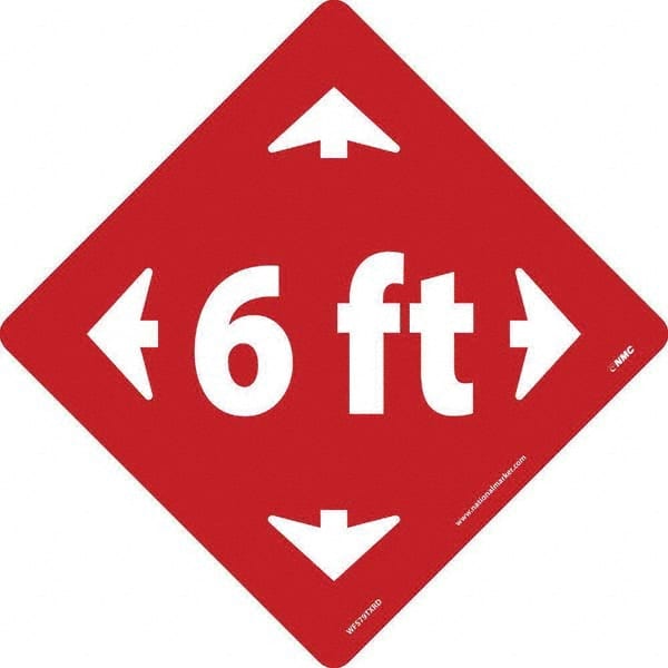 NMC - "6 ft" Adhesive-Backed Floor Sign - Exact Tool & Supply