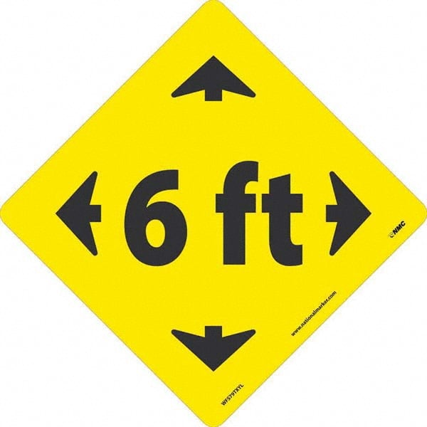 NMC - "6 ft" Adhesive-Backed Floor Sign - Exact Tool & Supply