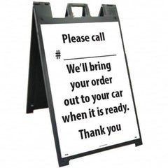 NMC - "Please Call #___________ We'll Bring Your Order Out to Your Car When It is Ready", 25" Wide x 45" High, Plastic Safety Sign - Exact Tool & Supply