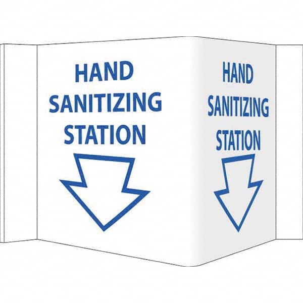 NMC - "Hand Sanitizing Station", 12" Wide x 6" High, Vinyl Safety Sign - Exact Tool & Supply