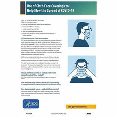 NMC - "COVID 19 - Use of Cloth Face Coverings to Help Slow the Spread of COVID-19", 12" Wide x 18" High, Paper Safety Sign - Exact Tool & Supply