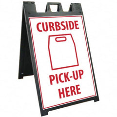 NMC - "Curbside Pick-Up Here", 25" Wide x 45" High, Plastic Safety Sign - Exact Tool & Supply