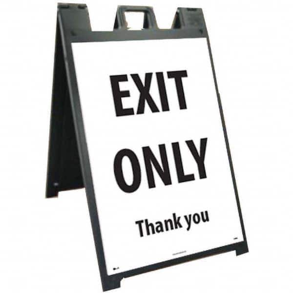 NMC - "EXIT HERE", 25" Wide x 45" High, Plastic Safety Sign - Exact Tool & Supply