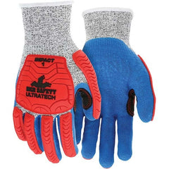 MCR Safety - Size S, ANSI Cut Lvl A4, Puncture Lvl 5, Abrasion Lvl 4, Latex Coated Cut & Puncture Resistant Gloves - Exact Tool & Supply