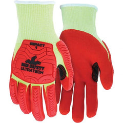 MCR Safety - Size S, ANSI Cut Lvl A4, Puncture Lvl 4, Abrasion Lvl 4, Foam Nitrile Coated Cut & Puncture Resistant Gloves - Exact Tool & Supply