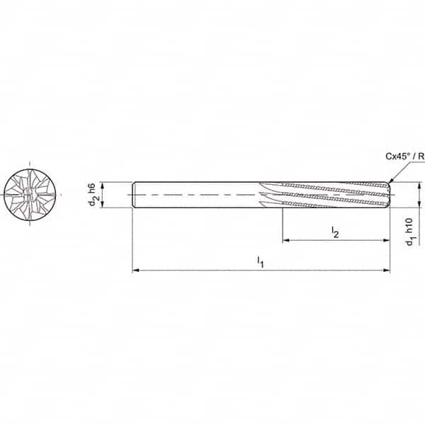 Mapal - Spiral Router Bits Cutting Diameter (mm): 16.00 Number of Flutes: 8 - Exact Tool & Supply