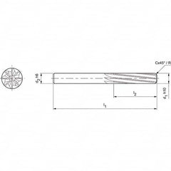 Mapal - Spiral Router Bits Cutting Diameter (mm): 12.00 Number of Flutes: 8 - Exact Tool & Supply