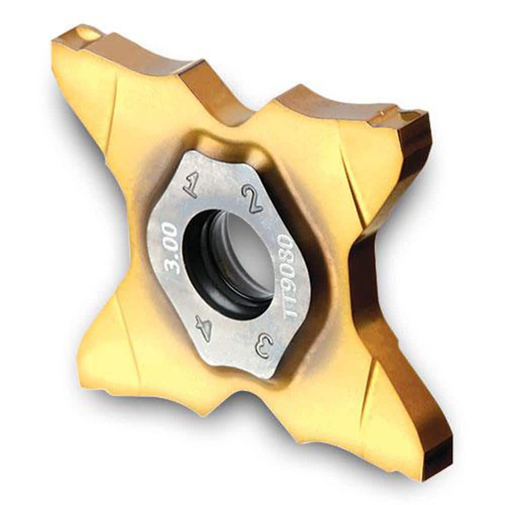 Grooving Insert: TQCC TT9080, Solid Carbide TiAlN & TiN Finish, Neutral, 0.138″ Cutting Width, Series TQC34