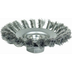 4″ Knot Wire Bevel Brush, .014″ Steel Fill, M10x1.25 Nut - Exact Tool & Supply