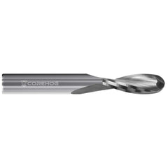 Ball End Mill: 0.062″ Dia, 2 Flute, Solid Carbide 1-1/2″ OAL, 1″ Shank Dia, Uncoated