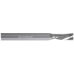 Square End Mill: 1/4'' Dia, 3/4'' LOC, 2.5'' OAL, 1 Flute, Solid Carbide Single End, Uncoated, Downcut Flute