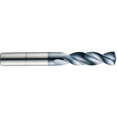 #31 Dia. × 1/8″ Shank × 3/4″ Flute Length × 2″ OAL, 5xD, 145°, TA, 2 Flute, External, Round Solid Carbide Drill - Exact Tool & Supply