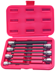 7 Piece - 1/8; 5/32; 3/16; 7/32; 5/16; 3/8 - 3/8" Drive - Hex Socket Set - Exact Tool & Supply