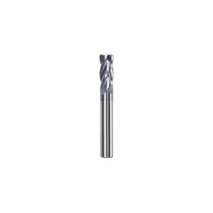 Corner Radius End Mill: 1/4″ Dia, 7/16″ LOC, 0.03″ Radius, 4 Flutes, Solid Carbide 2-1/2″ OAL, 1/4″ Shank Dia, Helix, AlTiN Coated, Centercutting