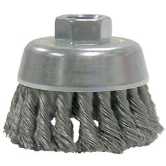 2-3/4″ Single Row Knot Wire Cup Brush, .020″ Steel Fill, M14 × 2.0 Nut - Exact Tool & Supply