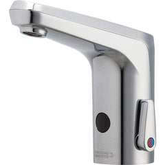 Chicago Faucets - Electronic & Sensor Faucets; Type: Sensor ; Style: User Adjustable Temperature Control Mixer ; Type of Power: Battery ; Spout Type: Standard ; Mounting Centers: Single Hole (Inch); Finish/Coating: None - Exact Tool & Supply