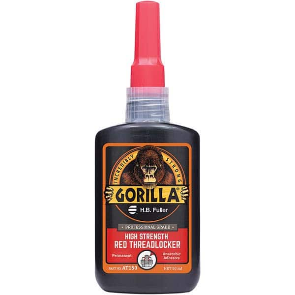 GorillaPro - 50 mL Bottle, Red, High Strength Threadlocker - Exact Tool & Supply