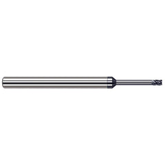 Corner Radius End Mill: 1/8″ Dia, 0.187″ LOC, 0.01″ Radius, 5 Flutes, Solid Carbide 2-1/2″ OAL, 1″ Shank Dia, Helix, AlTiN Nano Coated, Corner Radius End, Centercutting